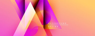 Soyut geometrik şekiller, canlı gradyanlar. Pembe, mor, turuncu renkler modern arka plan tasarımı yaratır. Yumuşak geçişler, dinamik kompozisyon.