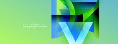Soyut geometrik şekiller örtüşür, canlı bir değişim etkisi yaratır. Açık yeşil arkaplan tasarım elementlerini tamamlar. Modern, şık bir görüntü..