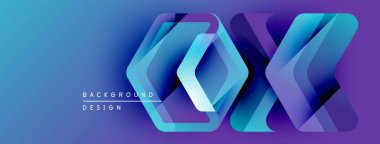 Soyut mavi gradyan tasarımı. Geometrik şekiller, dinamik görsel efekt oluşturur. Projeler için modern arkaplan ögesi.