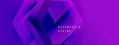 Soyut mor tasarım katmanlı geometrik şekiller içerir. Modern estetik, arka planlar, sunumlar, dijital sanat için uygun.