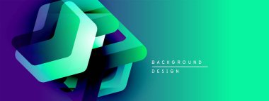 Soyut geometrik şekiller, canlı gradyan renkler. Modern tasarım elementleri dinamik görsel etki yaratır. Arkaplan teknoloji ve yenilik öneriyor.