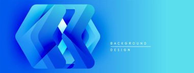 Soyut mavi şekiller dinamik bileşim yaratır. Arkaplan derinlik katıyor, modern his katıyor. Tasarım teknoloji ve yenilik öneriyor..