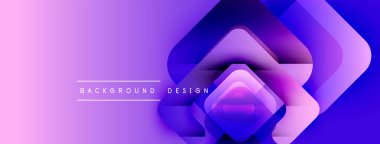 Soyut mor arkaplan özellikleri katmanlı kareler, gradyanlar, yumuşak parıltı. Dijital projeler için modern tasarım ögesi.