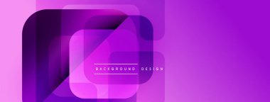 Soyut mor katmanlar modern tasarım yaratır. Üst üste binen şekiller derinlik, canlı bir değişim etkisi olduğunu gösteriyor. Metin arkaplan tasarımı okur.
