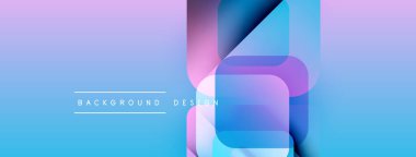 Soyut eğim arkaplanı. Üst üste binen şekiller dinamik görsel efekt yaratır. Mavi, mor renkler kompozisyona hakim. Modern tasarım ögesi.