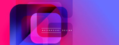 Soyut gradyan katmanlar dinamik görsel efekt yaratır. Pembe, mor renkler harmanlanarak modern tasarım elementini oluşturur. Basit metin örtüsü mevcut.