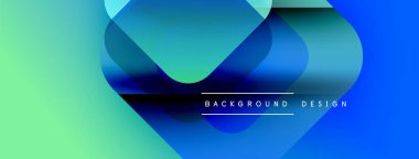 Soyut sıvı şekilleri örtüşür ve canlı bir arkaplan oluşturur. Mavi, yeşil renkler dizayn ve mevcut metne hakim..