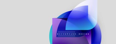 Soyut tasarım özellikleri üst üste binen mavi şekiller, gradyanlar, açık gri arkaplan üzerinde metin okuma arkaplan tasarımı. Modern, minimalist estetik.