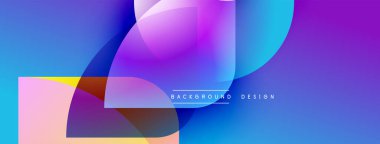 Soyut, enerjik bir arkaplan. Üst üste binen şekiller dinamik görsel efekt yaratır. Renkler pürüzsüzce harmanlanarak modern estetik sunuyor.