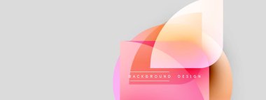 Soyut şekiller örtüşür, yumuşak eğimler yaratır. Pembe, turuncu, beyaz renkler nötr arka plana hakim. Metin arkaplan tasarımı okur.