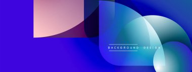 Soyut sıvı şekilleri örtüşür, parlak mavi ve pembe renkler yaratır. Metin arka plan tasarımı okur. Modern, dinamik görsel kompozisyon.