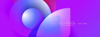 Soyut mor tasarım, üst üste binen daireler, gradyanlar. Sancaklar, arka planlar, sunumlar için modern estetik. Canlı renkler dinamik görsel etki yaratır.
