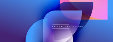 Soyut gradyanlar harmanlanarak, dinamik görsel akış yaratır. Üst üste binen şekiller derinliği gösteriyor, modern estetiği. Metin arkaplan tasarımı okur.