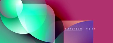 Soyut, canlı, üst üste binen çemberler dinamik eğimli arkaplan oluşturur. Modern tasarım elementleri akıcılık, enerji ve yenilik önerir.