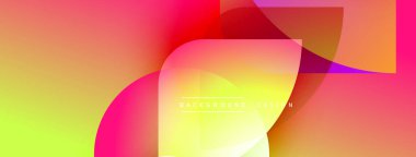 Soyut renkli arkaplan. Üst üste binen şekiller canlı değişimler, pürüzsüz geçişler yaratır. Dijital projeler için modern tasarım ögesi.