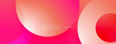 Soyut pembe arka plan. Üst üste binen daireler dinamik değişim etkisi yaratır. Dijital projeler için modern tasarım.