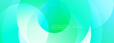 Soyut arkaplan özellikleri üst üste biniyor. Turkuaz, yeşil, beyaz renkler modern tasarım yaratır. Yumuşak gradyanlar görsel cazibe sunar.