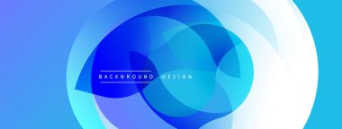 Soyut mavi tasarım. Üst üste binen daireler dinamik görsel efekt yaratır. Geçmişe uygun modern, temiz estetik..