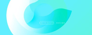 Soyut akışkan şekiller, turkuaz renkler, modern tasarım. Gradyan renkler dinamik görsel efekt yaratır. Basit, temiz estetik..
