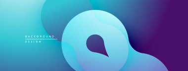 Soyut akışkan şekiller, canlı mavi mor gradyanlar. Modern tasarım, düz kıvrımlar, dinamik kompozisyon. Projeler için arkaplan ögesi.
