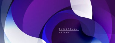 Soyut mor tasarım özellikleri üst üste binen yuvarlak şekiller. Gradyan renkler dinamik görsel efekt yaratır. Modern arkaplan dokusu.