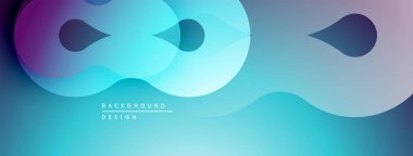 Soyut arka plan akışkan şekiller, canlı maviler, morlar, griler. Yumuşak eğimli modern tasarım, dinamik kompozisyon.