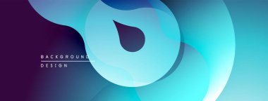 Soyut sıvı şekilleri üst üste binerek dinamik mavi mor gradyan oluşturur. Modern tasarım hareketi çağrıştırıyor, derinliği.