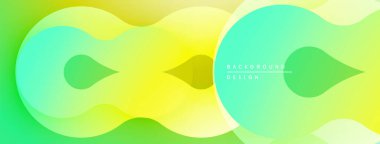 Soyut sıvı şekilleri sarı, yeşil renkleri harmanlıyor. Modern tasarım dinamik görsel deneyim yaratır. Yumuşak eğimler yumuşak geçişler sunar.