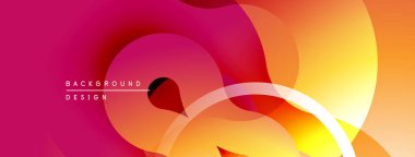 Soyut gradyan şekiller çakışıyor. Sıcak renkler baskın gelir, dinamik görsel akış yaratır. Arka planlar için modern tasarım ögesi.