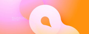 Soyut eğim arkaplanı. Yumuşak pembe, turuncu renkler düzgün bir şekilde harmanlanır. Üst üste binen şekilli minimalist tasarım, modern estetik.