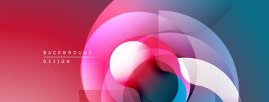 Soyut renkli katmanlar dinamik bileşim yaratır. Gradyan gölgeler harmanlanarak modern görsel efekt oluşturur. Minimalist tasarım.