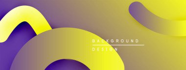 Soyut sıvı şekilleri, sarı mor gradyanlar. Modern tasarım, düz kıvrımlar, dinamik kompozisyon. Arkaplan dokusu, görsel öğeler.