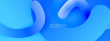 Soyut mavi dalgalar dinamik arkaplan yaratır. Düz gradyanlar modern estetik sunuyor, dijital projeler için ideal.