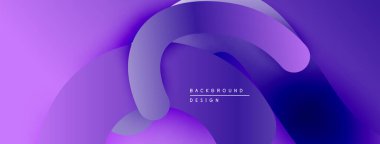 Soyut mor sıvı şekilleri örtüşür. Gradyan renkler dinamik görsel efekt yaratır. Arka planlar için modern tasarım ögesi.