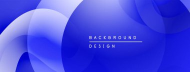 Soyut mavi arkaplan. Üst üste binen şekiller akışkan ve modern tasarım yaratır. Dereceli gölgeler derinlik ve görsel ilgi sunar.