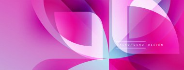 Soyut sıvı şekilleri, canlı pembeler, maviler dinamik arkaplan oluşturur. Modern tasarım elementleri çakışıyor, pürüzsüz gradyanlar sunuyor.