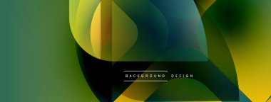 Soyut sıvı şekilleri örtüşür, parlak yeşil ve sarı renkler yaratır. Modern tasarım metin arkaplan tasarımını merkezde konumlandırır.