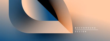 Soyut gradyan şekiller çakışıyor. Mavi, şeftali tonları modern arkaplan tasarımı yaratır. Minimalist estetik, temiz çizgiler görsel ahenk sunar.