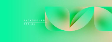 Soyut gradyan tasarımı. Sıvı şekiller üst üste binerek, dinamik görsel efekt yaratır. Turkuaz, yeşil, şeftali rengi baskın kompozisyon. Minimalist stil.