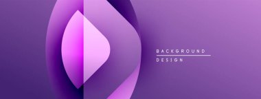 Soyut mor tasarım katmanlı şekiller, gradyanlar içerir. Modern estetik, arka planlar ve sunumlar için uygun. Minimalist stil.