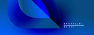 Soyut mavi eğimler akan şekiller yaratır. Modern tasarım arka plan elementlerini gösteren metin içerir. Basit, temiz estetik..