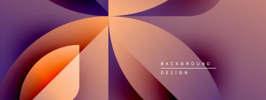 Soyut gradyanlar akıcı şekiller oluşturur. Sıcak turuncu serin mora karışıp dinamik görsel doku oluşturur. Minimalist tasarım unsurları sunum arkaplan kavramı.