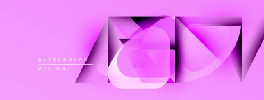 Soyut pembe tasarım katmanlı geometrik şekiller içerir. Modern, canlı kompozisyon dinamik görsel efekt yaratır. Minimalist stil.