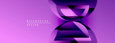 Soyut mor tasarım katmanlı şekiller içerir. Modern estetik, dinamik bileşim, gradyan etkisi, uygun arkaplan ögesi.