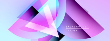 Soyut geometrik şekiller örtüşüyor, canlı mor ve mavi renkler yaratıyor. Arkaplan ve sunumlar için modern tasarım ögesi.