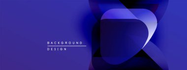 Soyut mavi tasarım üst üste binen şekiller, gradyanlar. Modern estetik, arka planlar ve sunumlar için uygun. Minimalist stil.