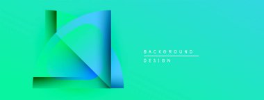 Soyut geometrik şekiller üst üste binerek canlı bir deniz mavisi gradyanı oluşturur. Modern tasarım elementleri derinlik ve doku öneriyor. Minimalist estetik.