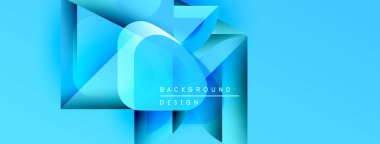 Soyut mavi şekiller örtüşür, dinamik görsel efekt yaratır. Modern tasarım elementleri teknoloji ve yenilik öneriyor. Arkaplan değişkenleri, metin.