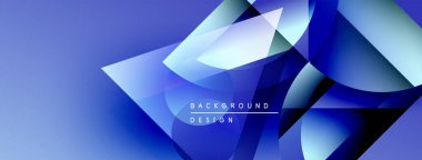 Soyut mavi tasarım geometrik şekiller, gradyanlar, dinamik bileşimler içerir. Dijital projeler için modern arkaplan.