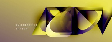 Soyut sarı, mor katmanlar dinamik görsel efekt yaratır. Modern tasarım elementleri yenilik ve teknoloji öneriyor. Yumuşak eğimler derinlik sunar.